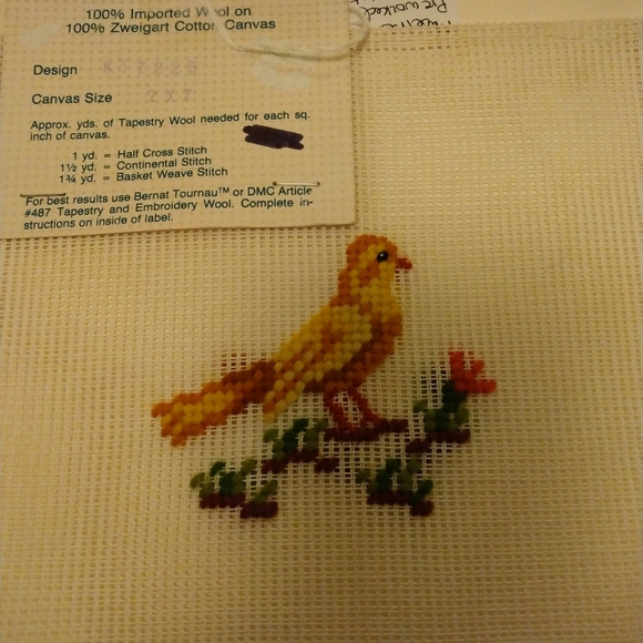 PRICE DROP!! 3 vintage Madeira needle point canvases to finish. 7" x 7" - Picture 3 of 4